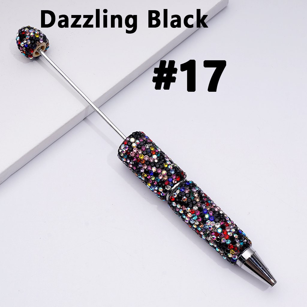 Beadable Clay Pens – Fully Wrapped in Multi-Color & AB Rhinestones for a Vibrant, Eye-Catching Design