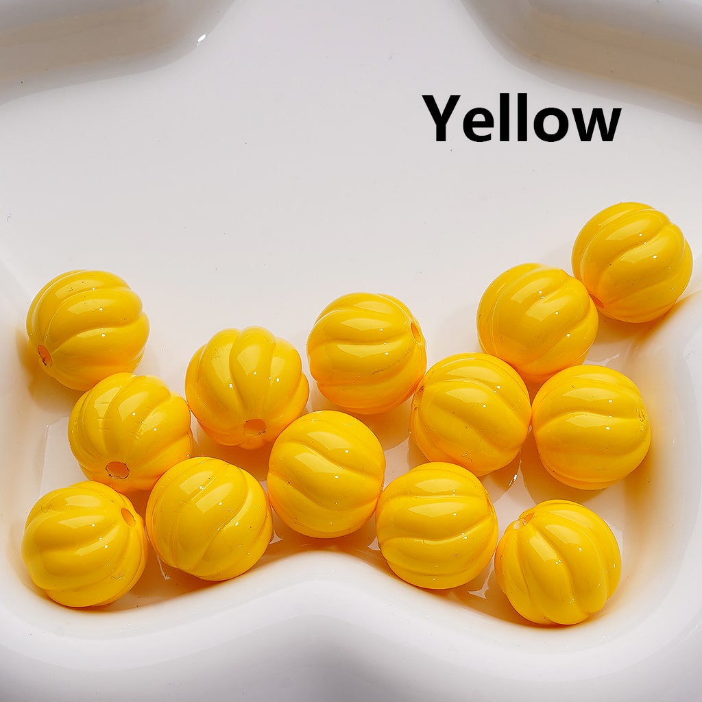 Pumpkin Halloween Acrylic Beads Stoving Varnish Solid Color 16MM (Single Color is available for 200pcs Whole bag)