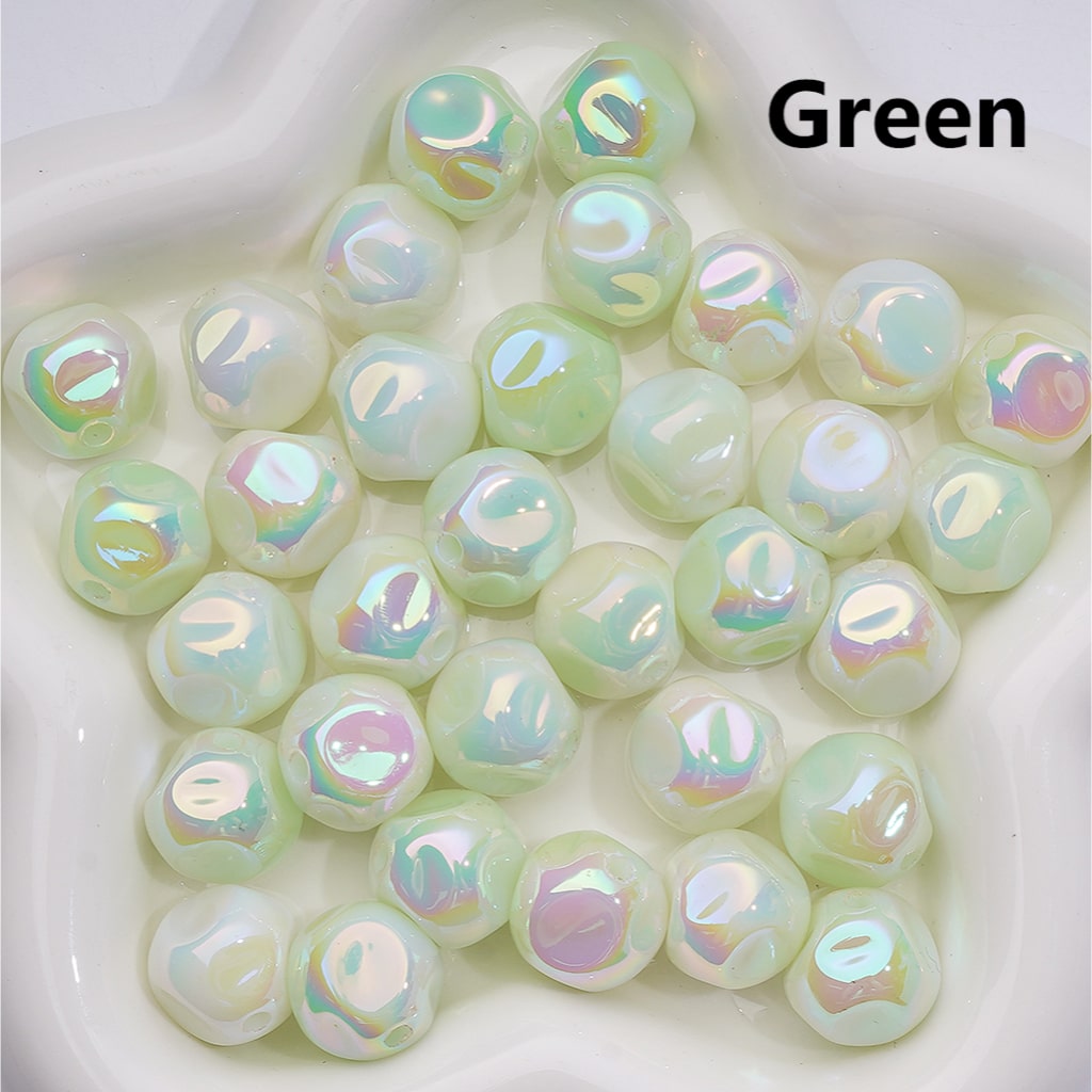 Luminous Mini Aerolite Shape UV Coating Acrylic Beads 16MM (Single Color is available for 200pcs Whole bag)