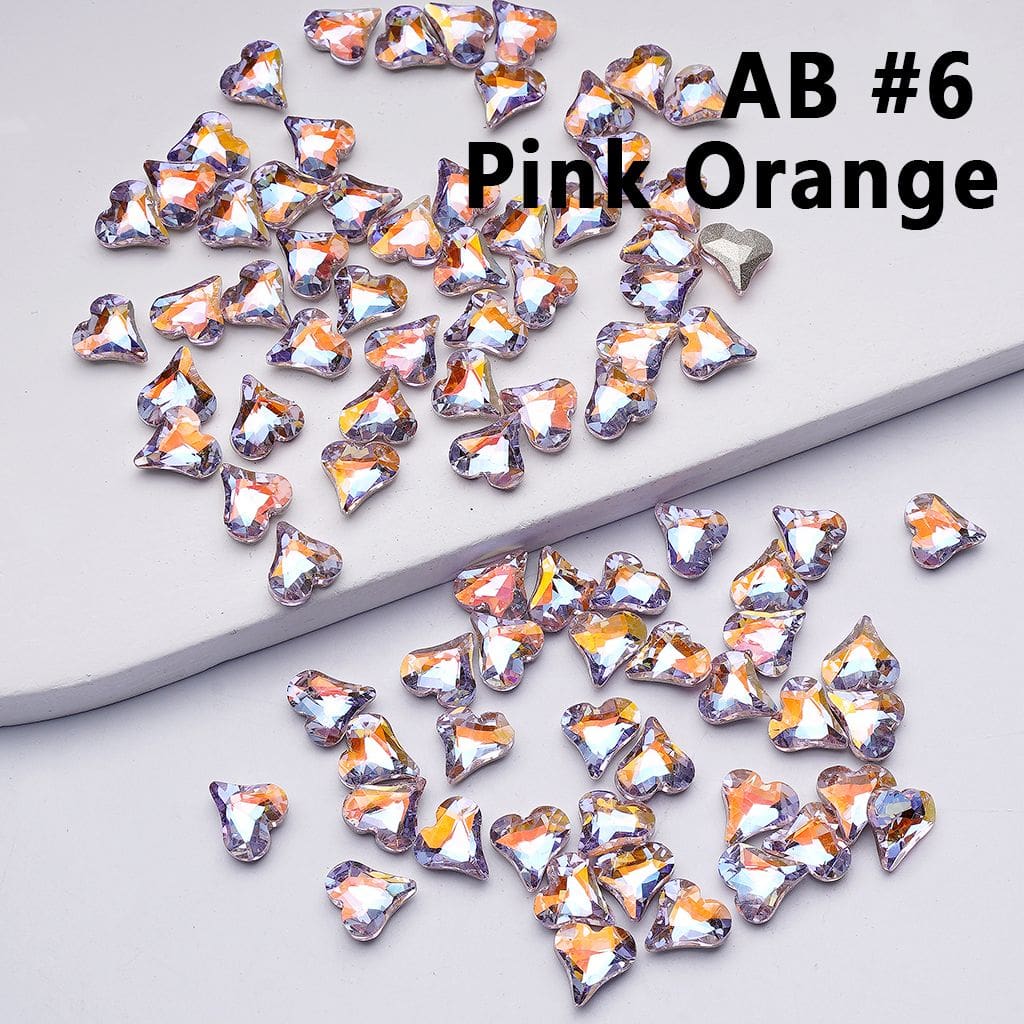 Mini Shiny Heart Charms for Jewelry Making Cute Design, 8*9MM