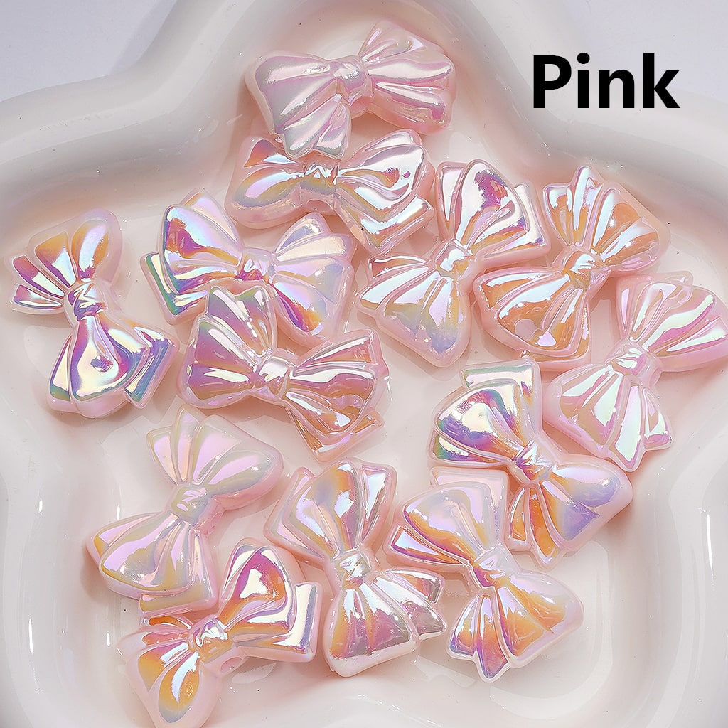 Luminous Bowknots UV Coating Acrylic Bead 32*22MM (Single Color is available for 200pcs Whole bag)