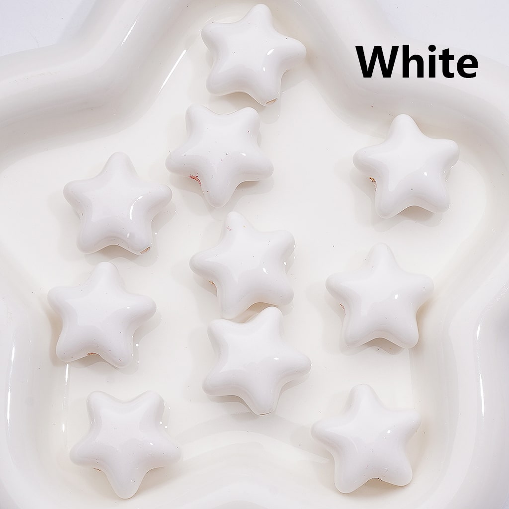 Solid Color Five-Pointed Star Acrylic Beads Stoving Varnish 23MM (Single Color is available for 200pcs Whole bag)