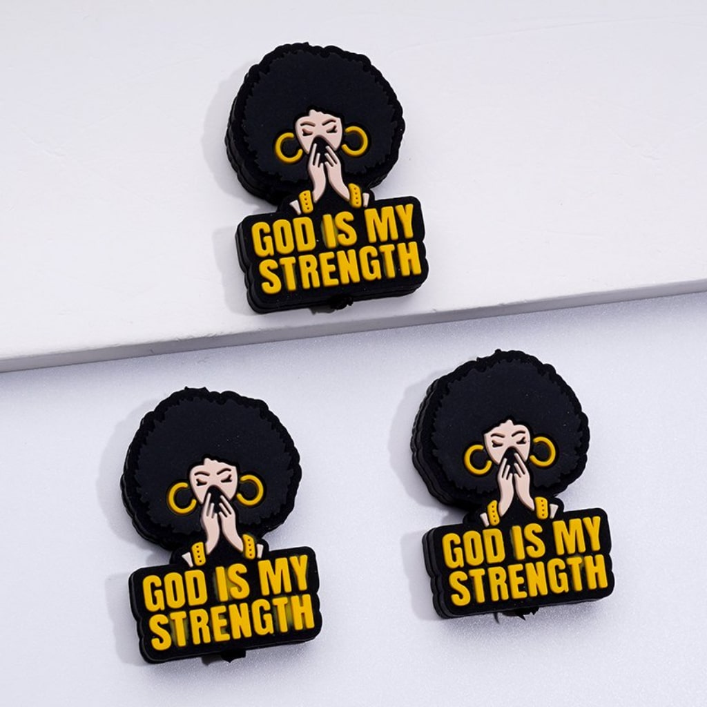 My Strength is God Silicone Focal Beads