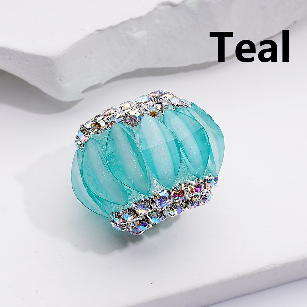 Halloween Pumpkin Acrylic Beads with Multi-Color AB Rhinestones and Chain Design 21*17MM