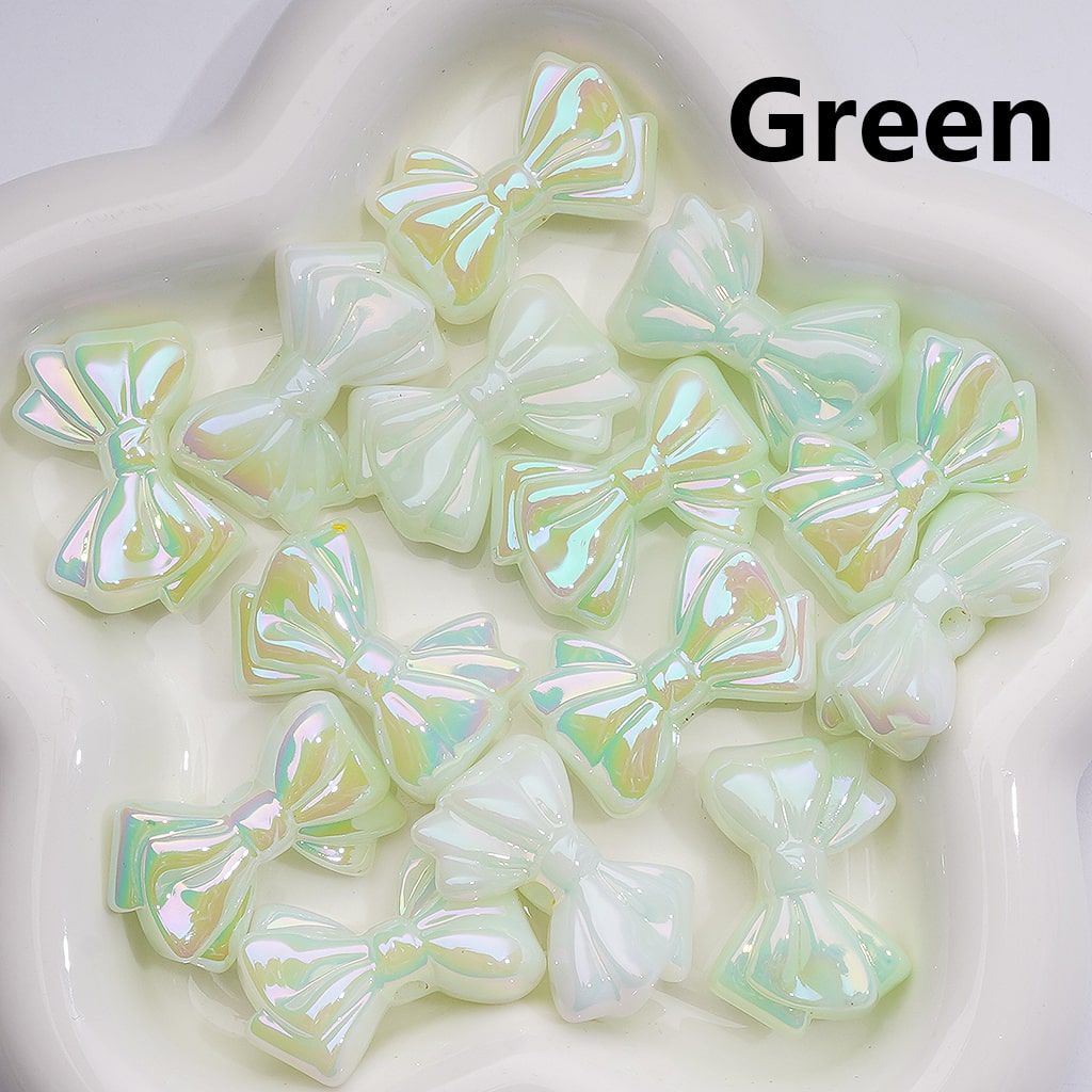 Luminous Bowknots UV Coating Acrylic Bead 32*22MM (Single Color is available for 200pcs Whole bag)