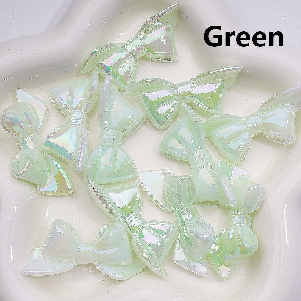 Large Luminous Bowknots UV Coating Acrylic Bead 46*21MM (Single Color is available for 200pcs Whole bag)