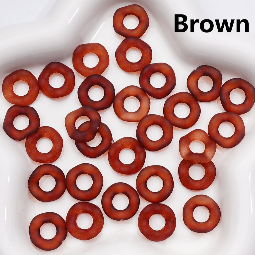 Frosted Wave Shape Large Hole Multi-Color Translucent Spacer Beads 16MM (Single Color is only available for 500pcs(Whole bag))