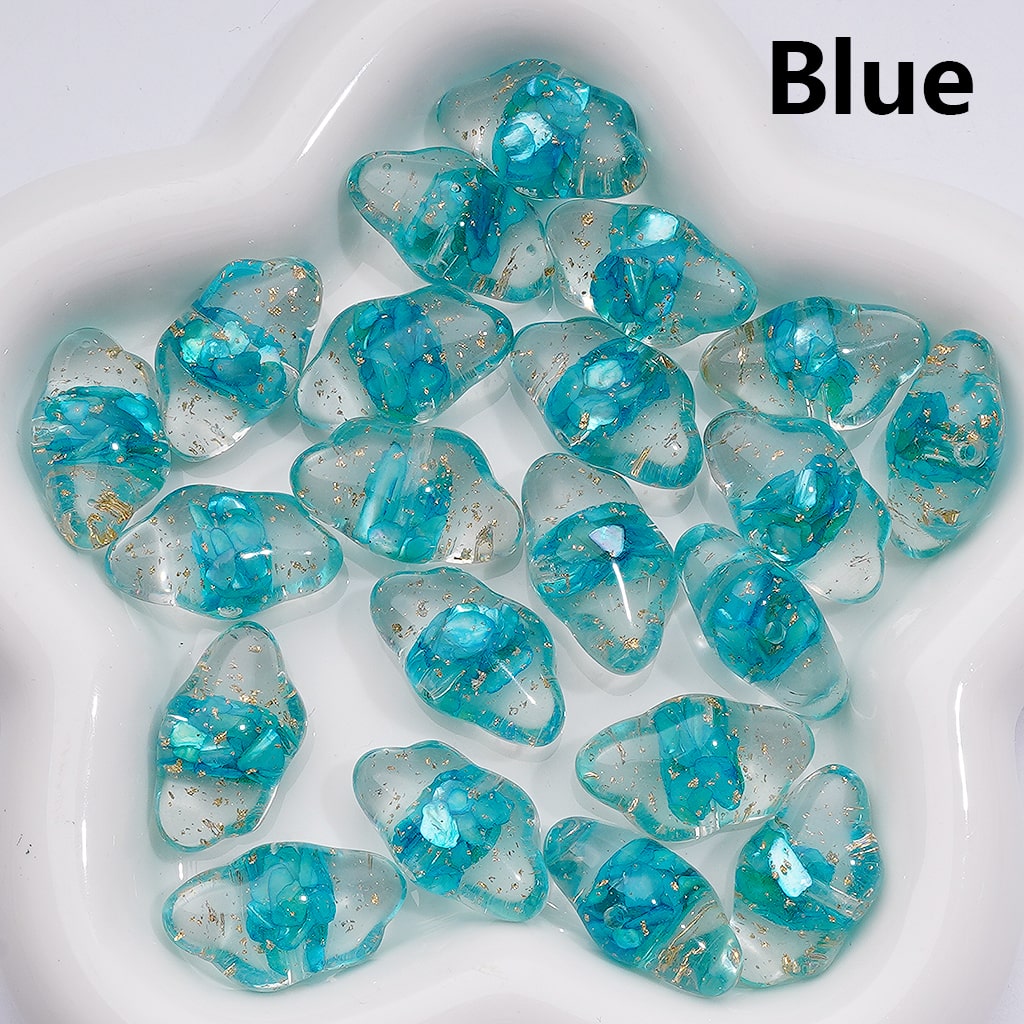 Clear Heart Acrylic Beads with Multi-Color Shells & Gold Foil Paper 13*22MM (Single Color is available for 200pcs(Whole bag))