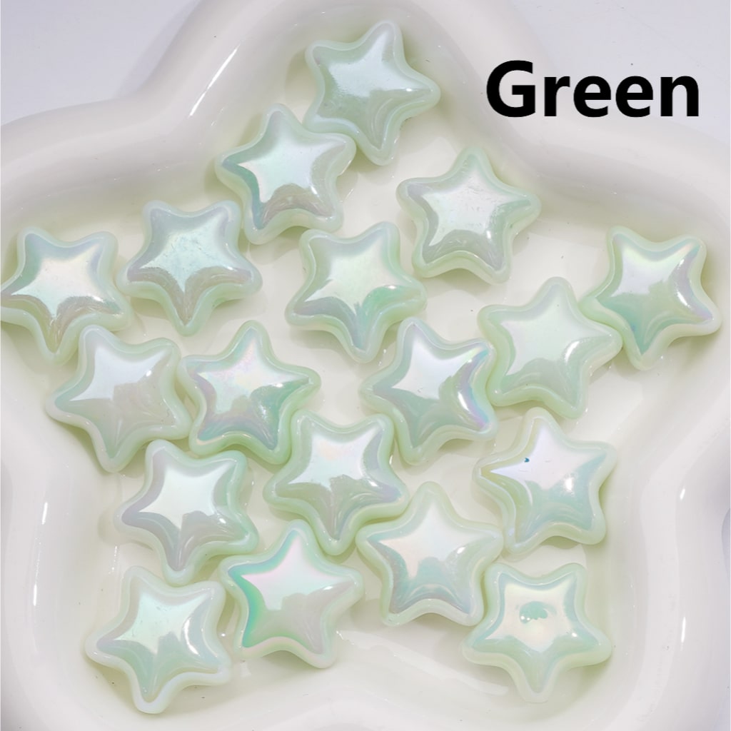 Luminous Cute Five-Pointed Star UV Coating Acrylic Beads 23MM (Single Color is available for 200pcs Whole bag)
