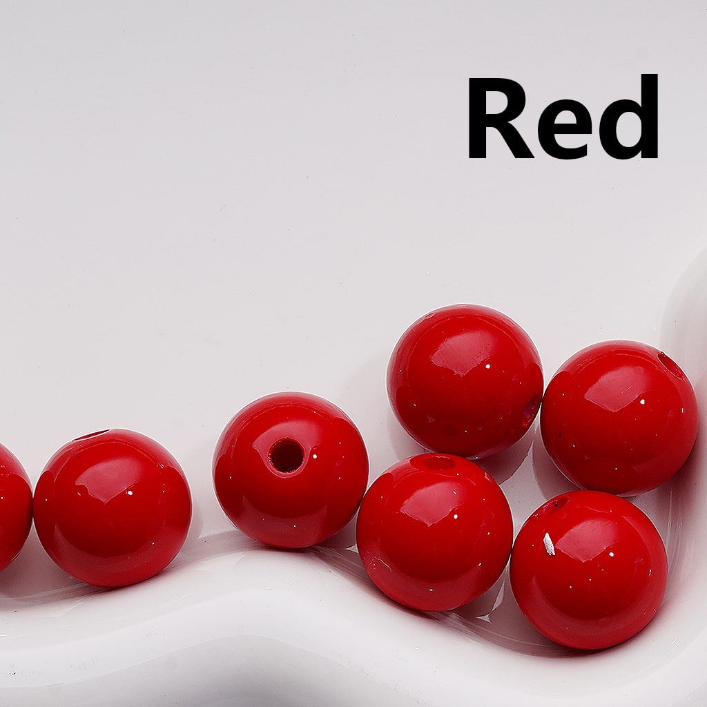 Solid Color Round Acrylic Beads Stoving Varnish 16MM (Single Color is available for 200pcs Whole bag)
