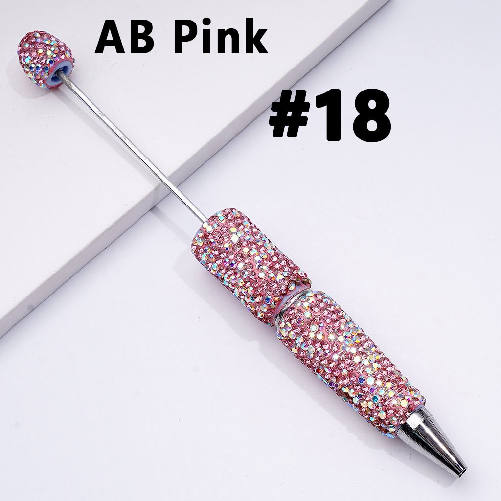 Beadable Clay Pens – Fully Wrapped in Multi-Color & AB Rhinestones for a Vibrant, Eye-Catching Design