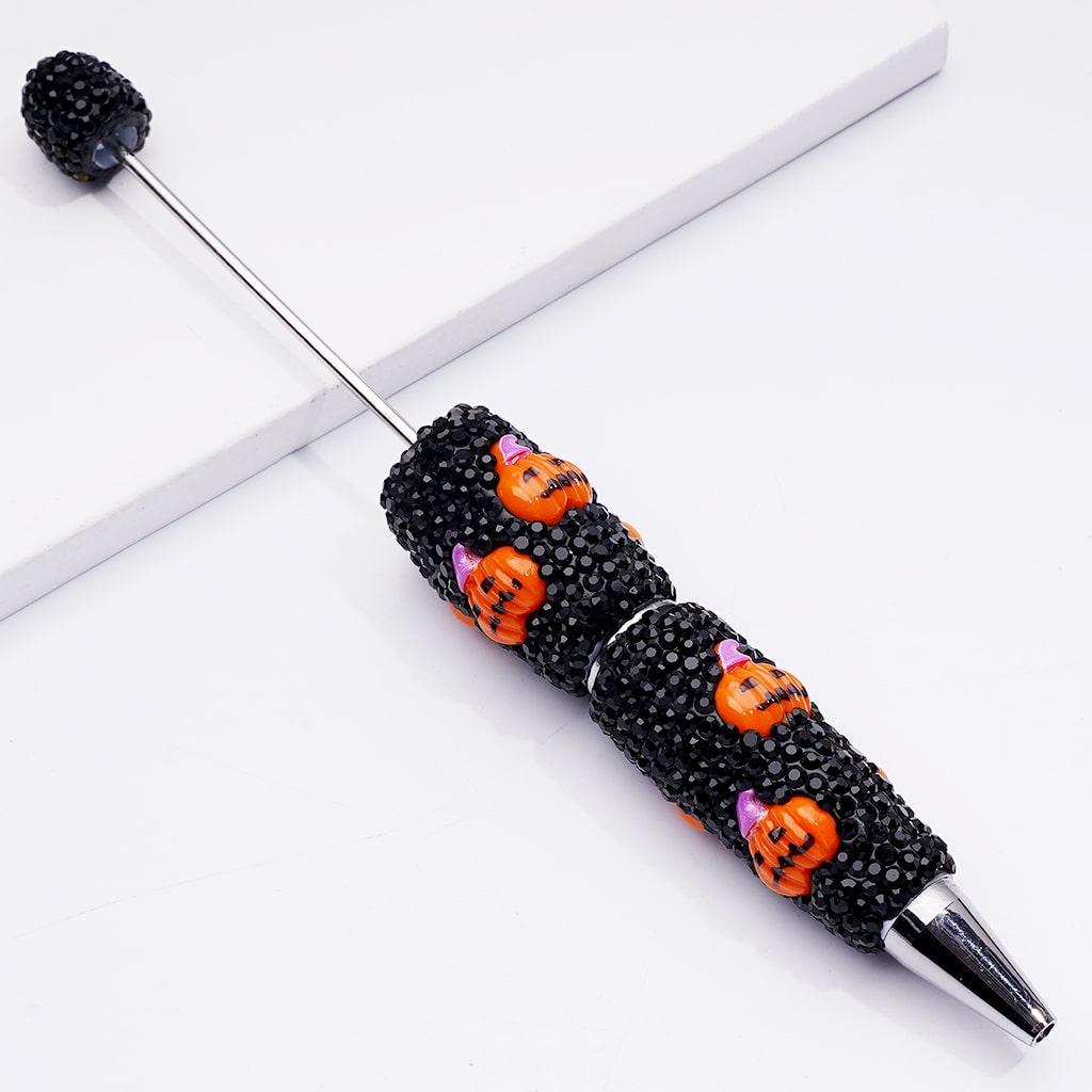 Ghost Pumpkin Clown Halloween Series Black Rhinestones Beadable Clay Pens