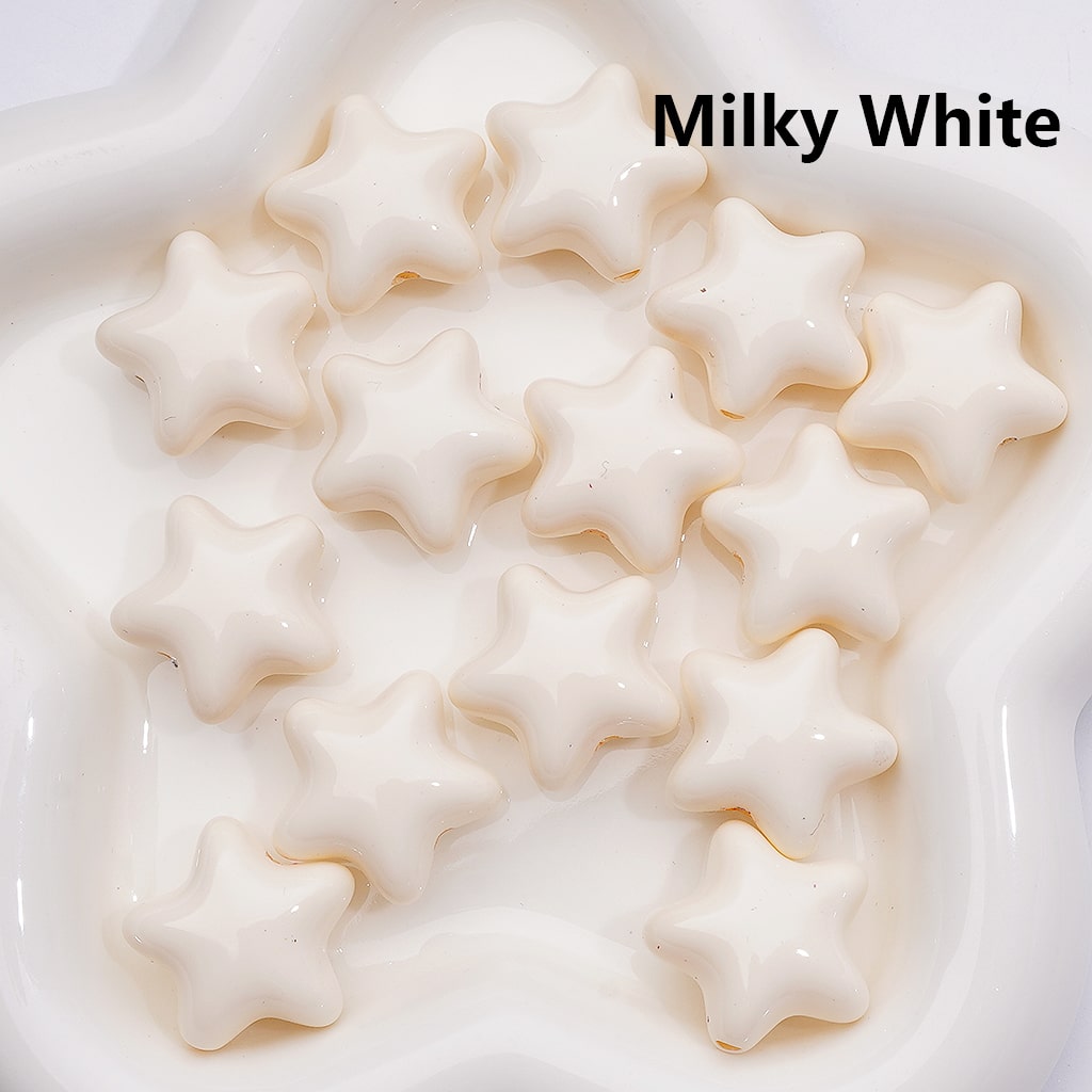 Solid Color Five-Pointed Star Acrylic Beads Stoving Varnish 23MM (Single Color is available for 200pcs Whole bag)