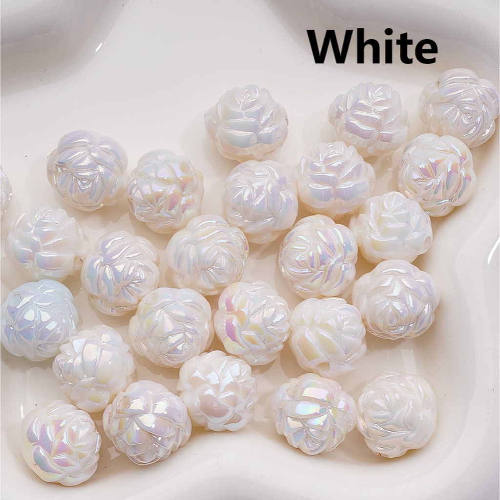Luminous Cute Rose Flower UV Coating Acrylic Bead 16MM (Single Color is available for 200pcs Whole bag)