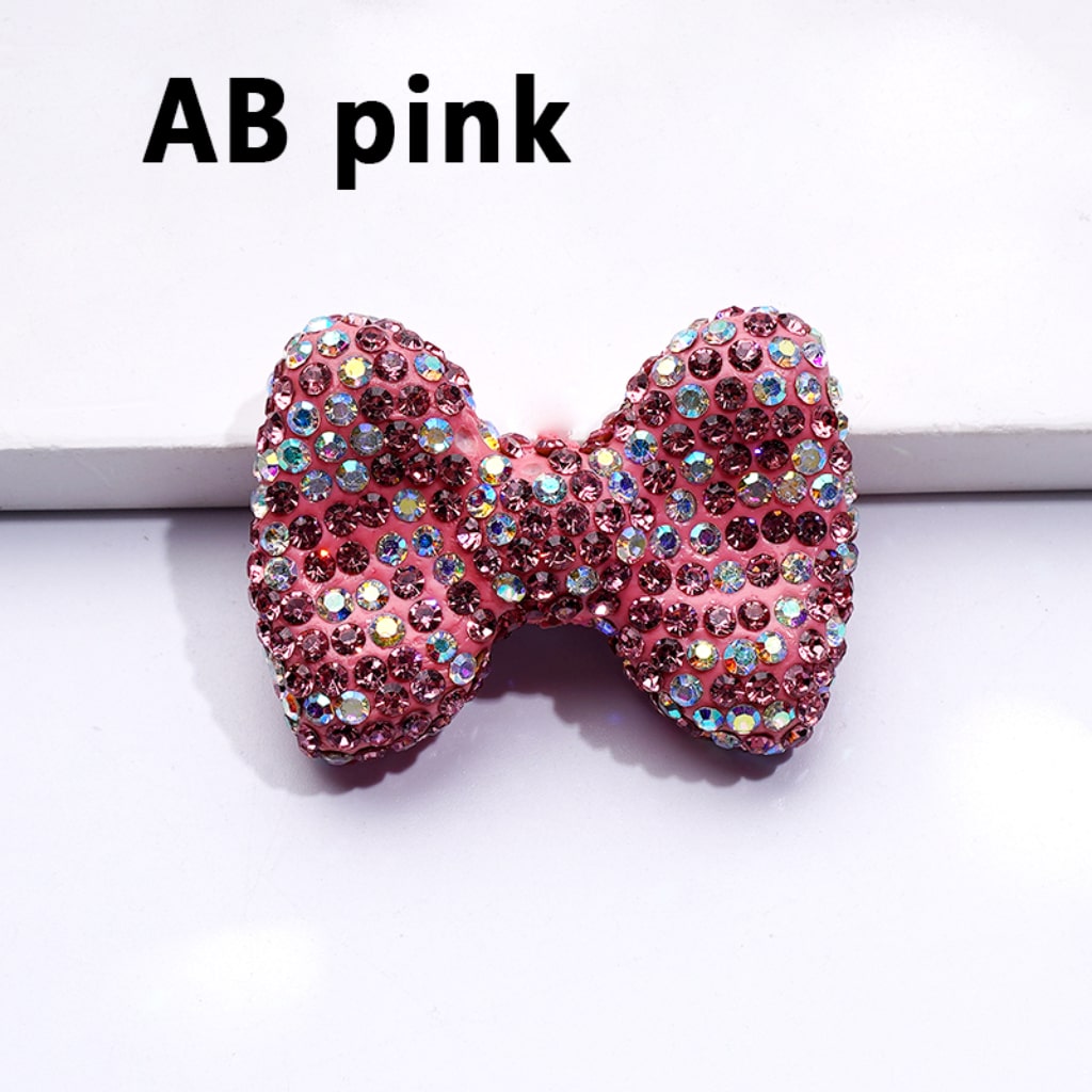 Sparkling Multi-Color Bowknot Clay Beads with Radiant Rhinestones 28x40MM