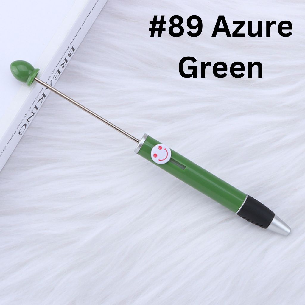 Fashionable DIY Plastic Beadable Pen with Smile Emoji in Solid Colors