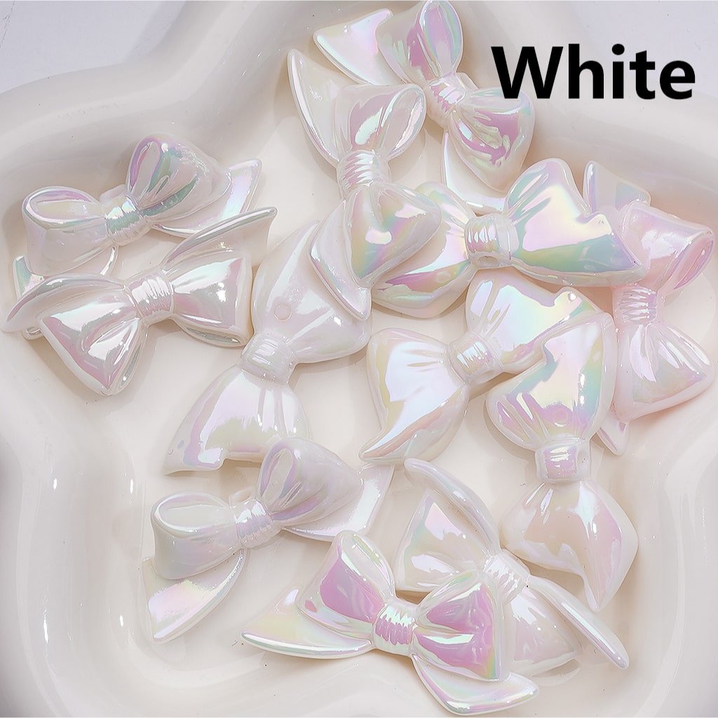 Large Luminous Bowknots UV Coating Acrylic Bead 46*21MM (Single Color is available for 200pcs Whole bag)