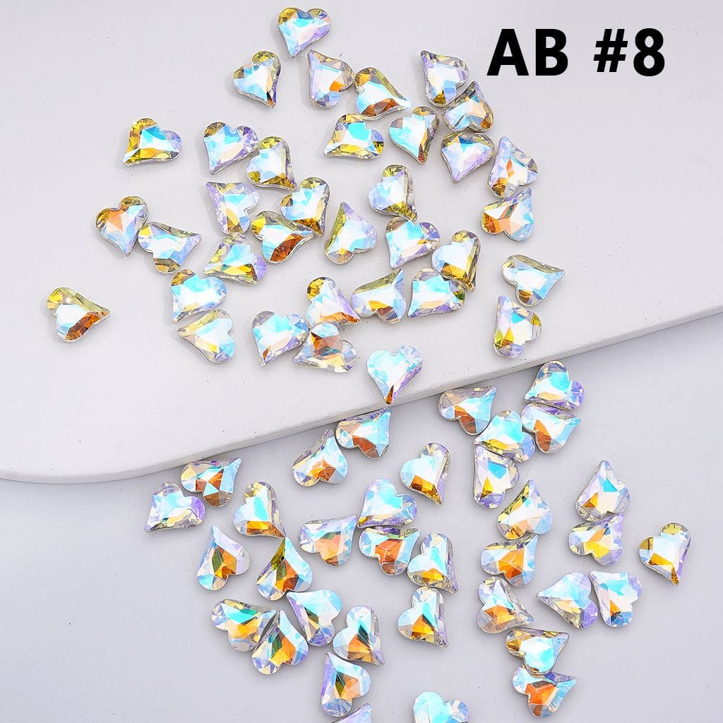 Mini Shiny Heart Charms for Jewelry Making Cute Design, 8*9MM