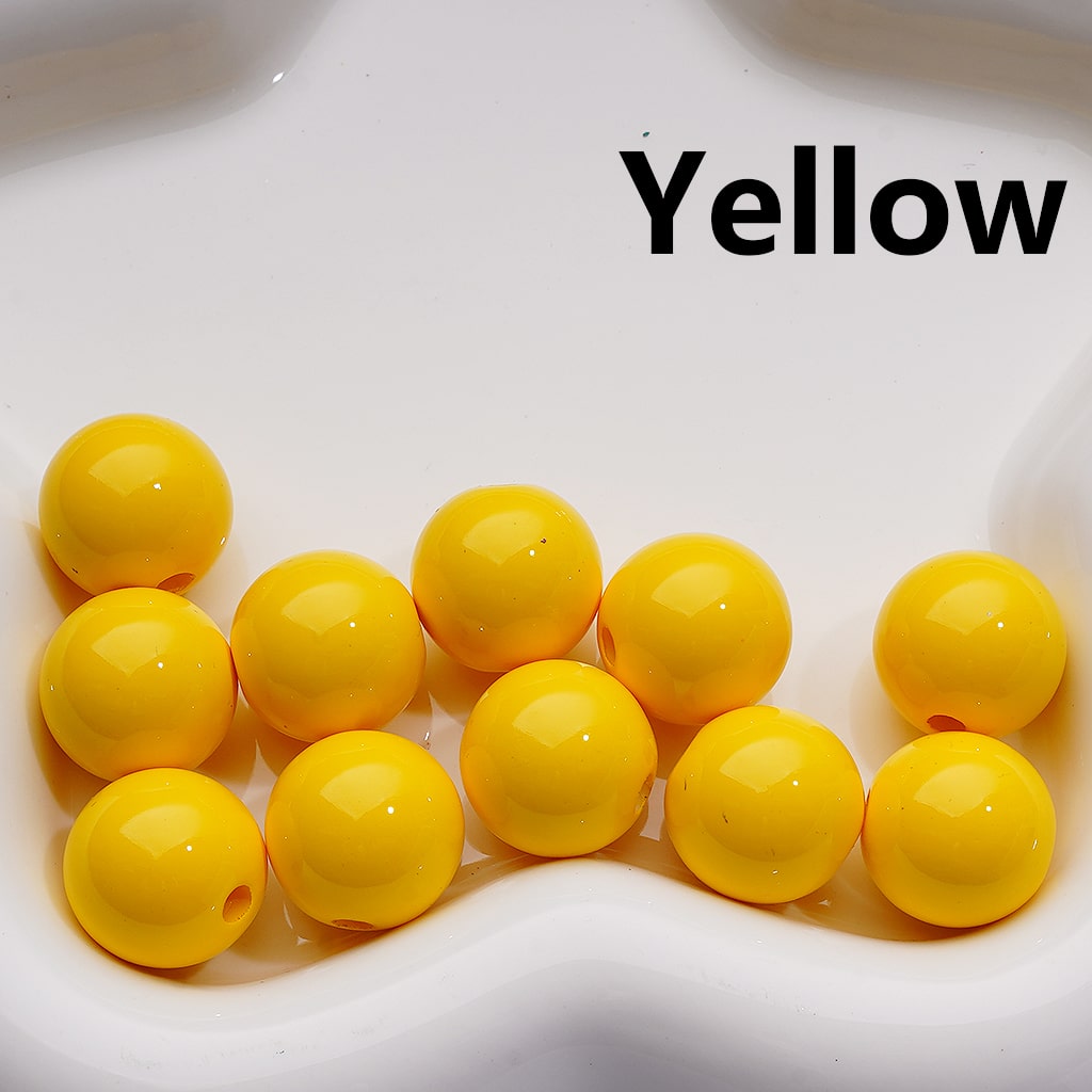 Solid Color Round Acrylic Beads Stoving Varnish 16MM (Single Color is available for 200pcs Whole bag)