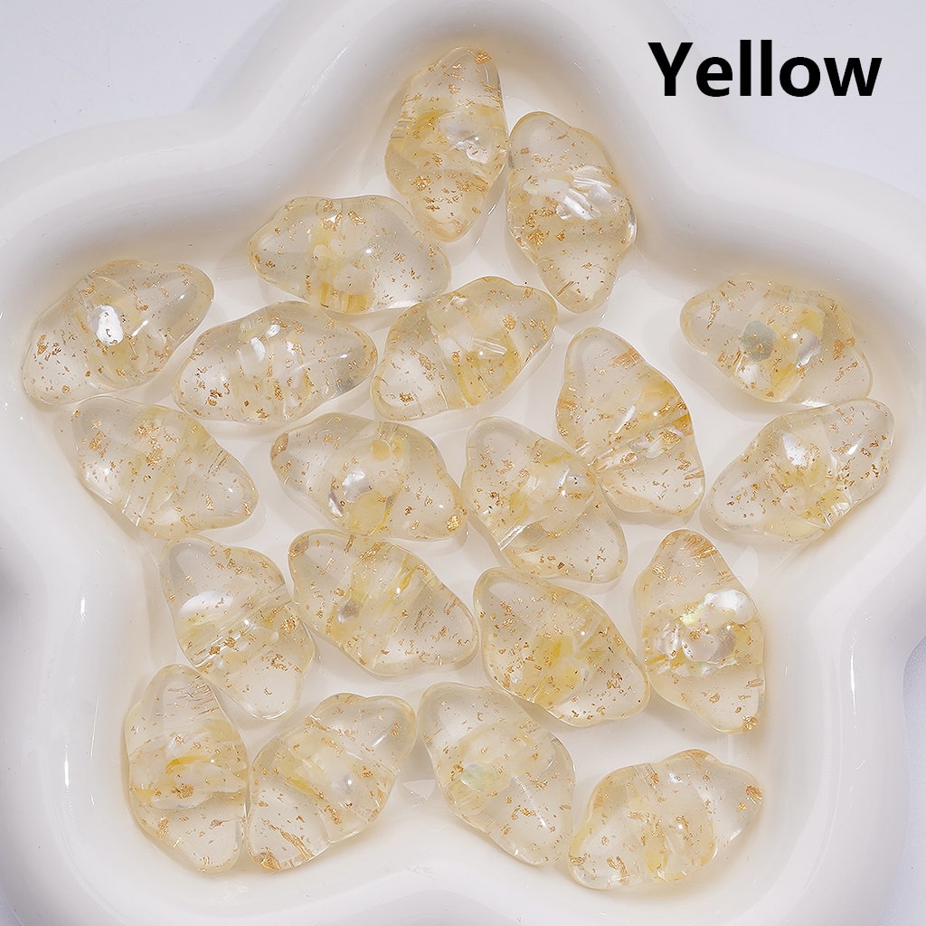Clear Heart Acrylic Beads with Multi-Color Shells & Gold Foil Paper 13*22MM (Single Color is available for 200pcs(Whole bag))
