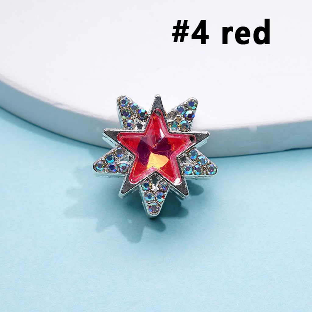 Stars Bling Bling Silver Alloy with Colorful Stars Mini AB Rhinestones Beads, Around 20MM