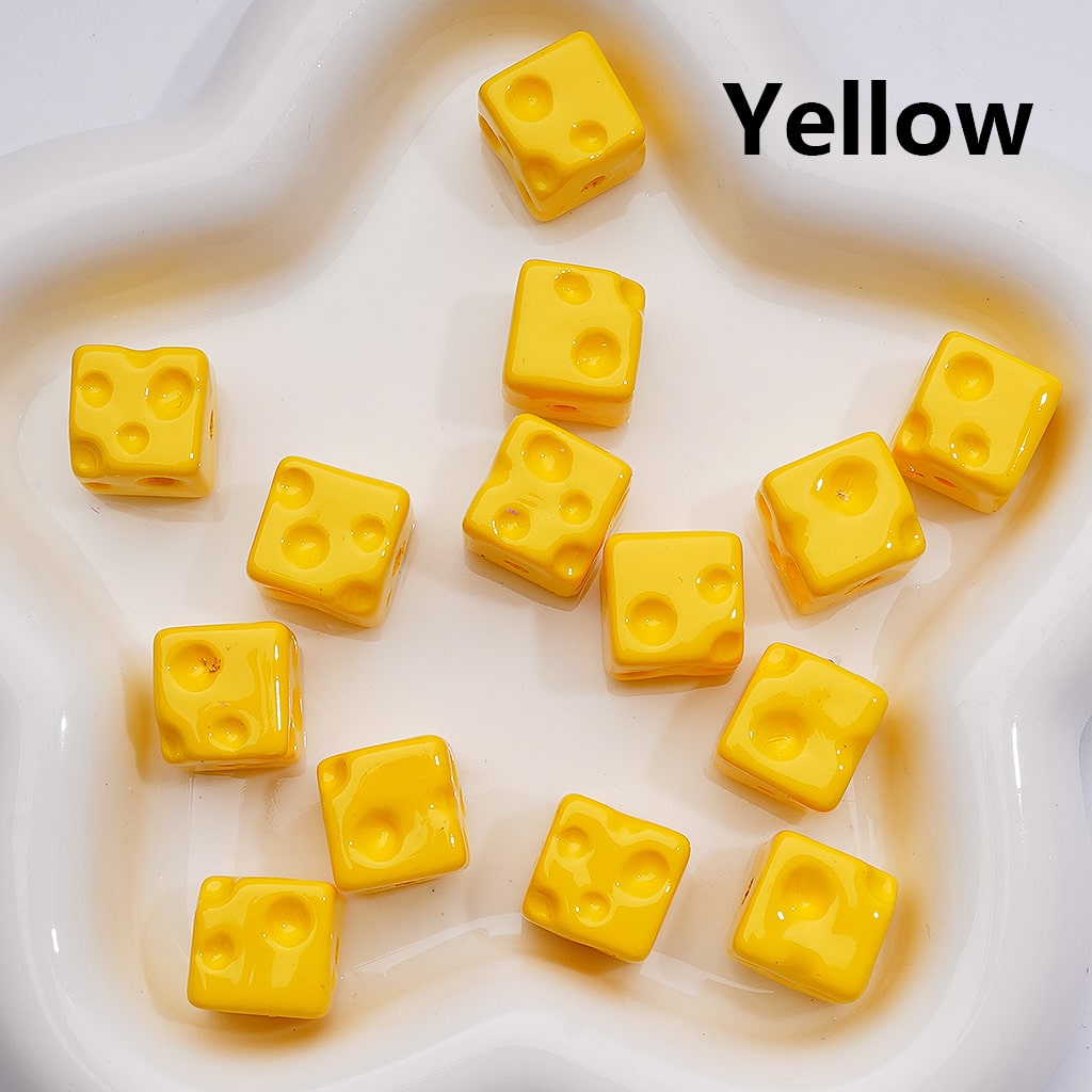 Cheese Cube Square Acrylic Beads Solid Color 14MM (Single Color is available for 200pcs Whole bag)