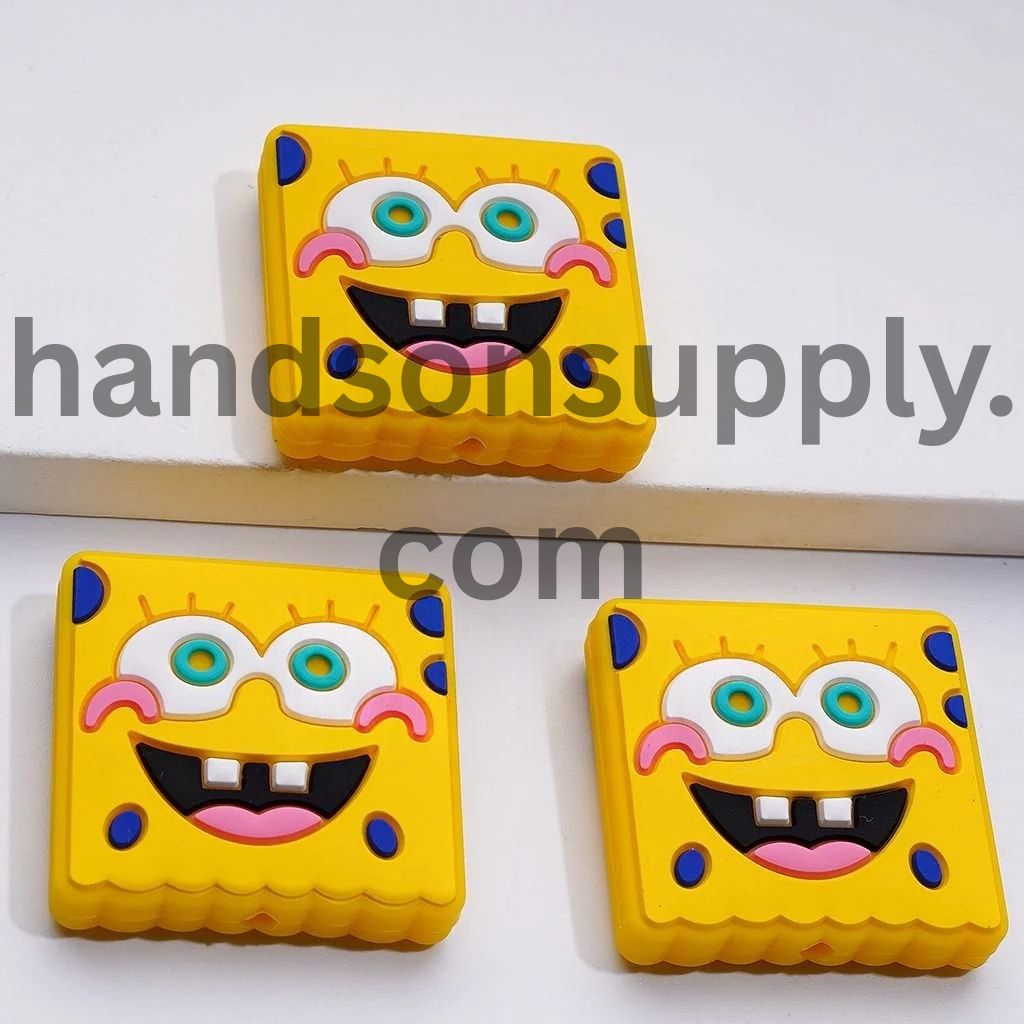Cute cartoon character yellow Silicone Focal Beads