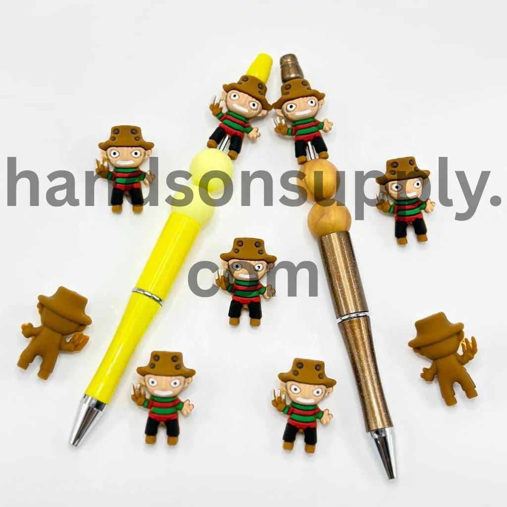 Mini 3D Scary Fredd Spooky Halloween Silicone Focal Beads