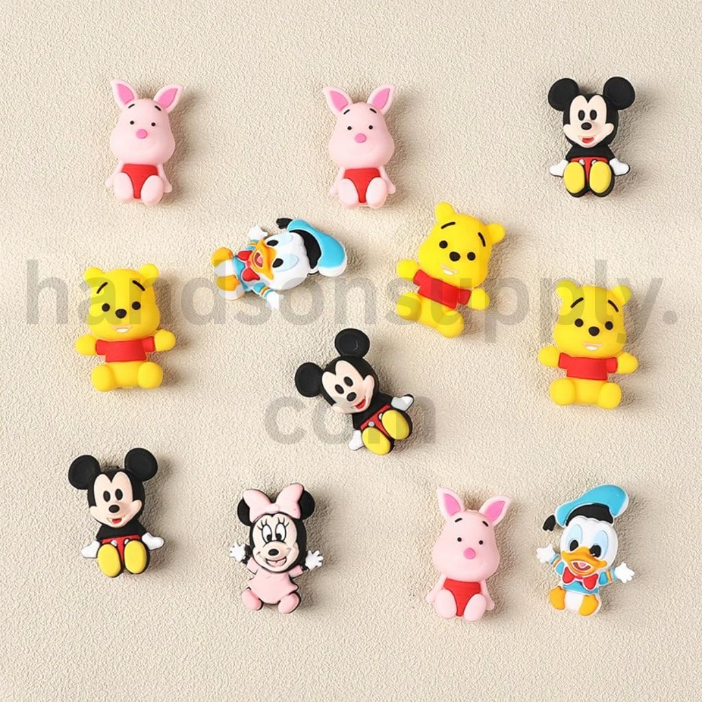 Cute Disney Cartoon Characters Mickey, Minnie Mouse, Donald Duck, Piglet & Winnie the Pooh 3D Silicone Focal Beads