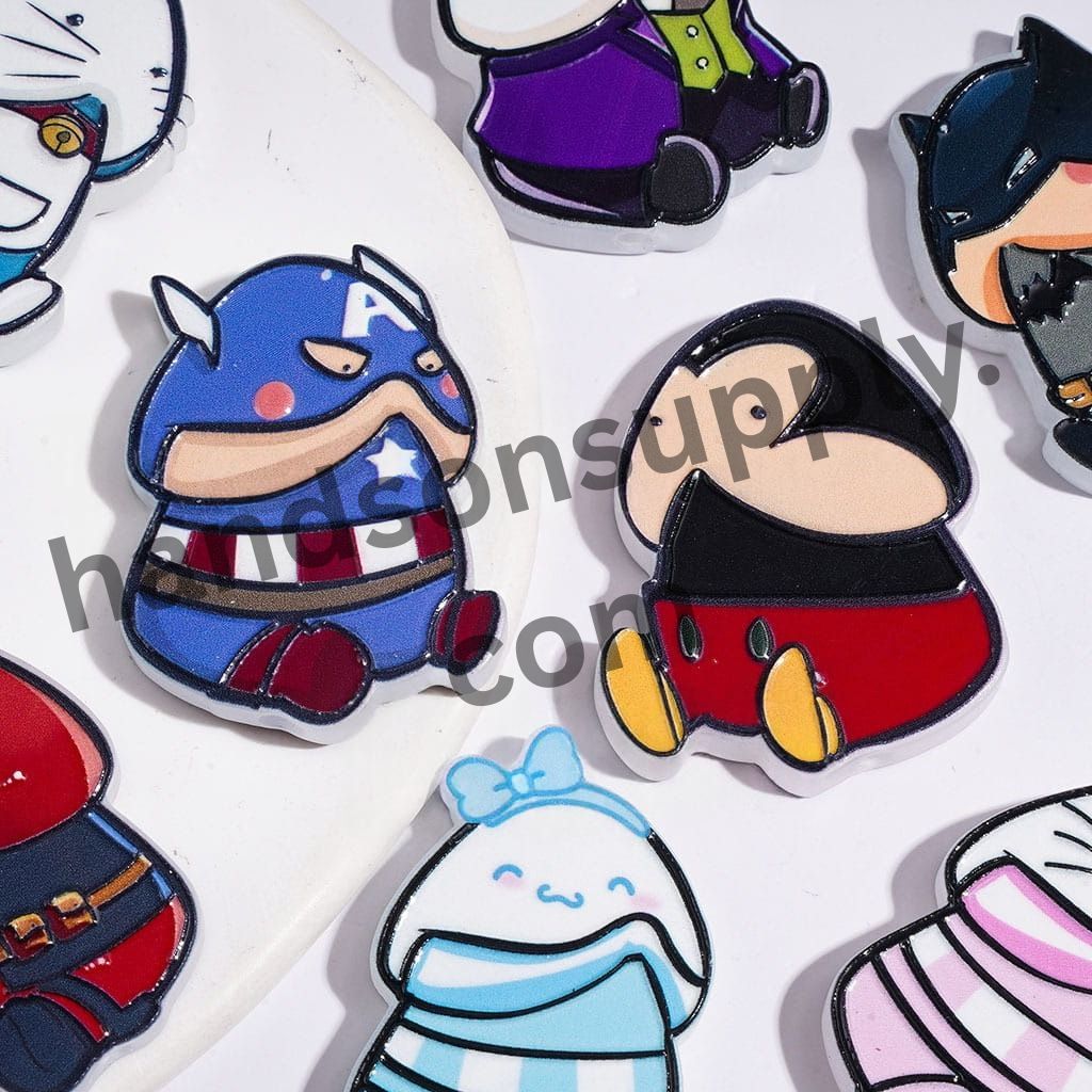 Strong & Adorable Classic Anime Animal Character Acrylic Beads with Cool Man Exclusive Theme, Variant Designs, Random Mix