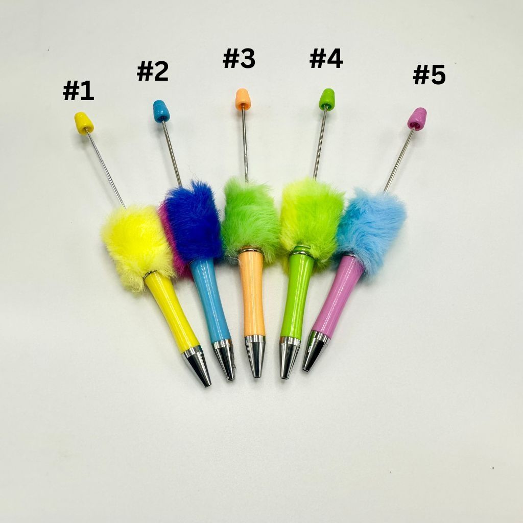 Ombre Gradient Beadable Pens with Fluffy Pom Pom for Stylish Writing PLEASE READ DESCRIPTION