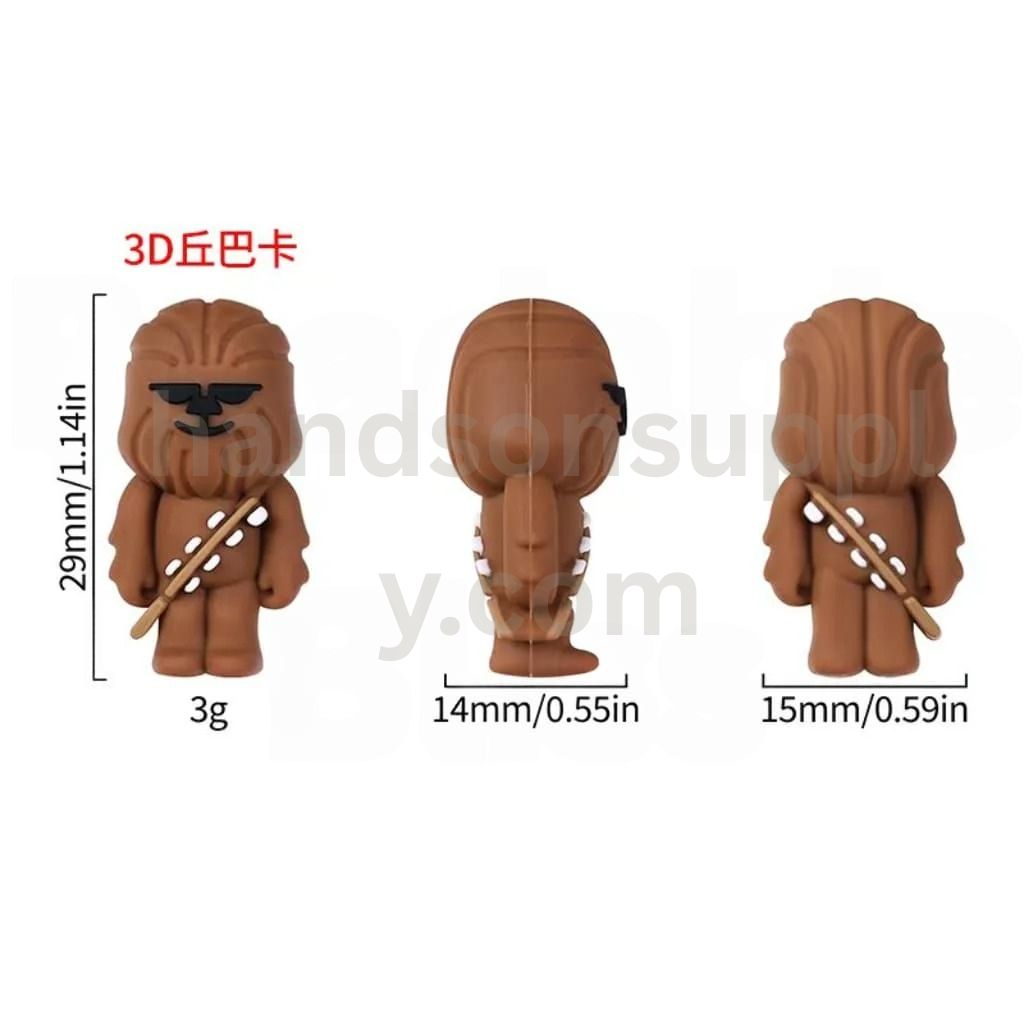 3D Star Wa Chewbacc Silicone Focal Beads