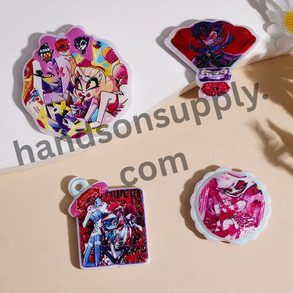 Hell Hostel Assorted Character Shapes & Designs, Acrylic Beads for Pendants, Random Mix