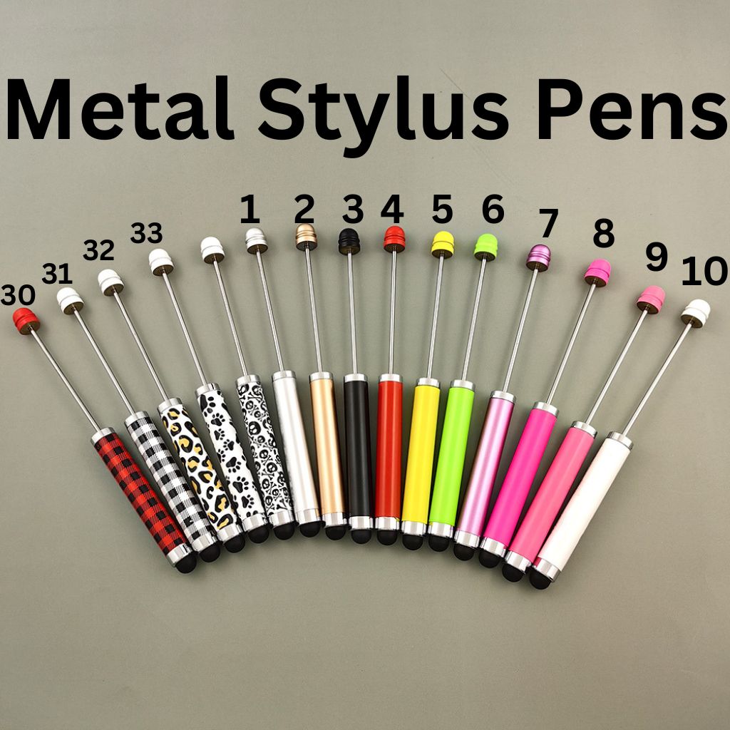 Metal Beadable Stylus Pens with Printed and Solid Colors for Touch Screen Devices