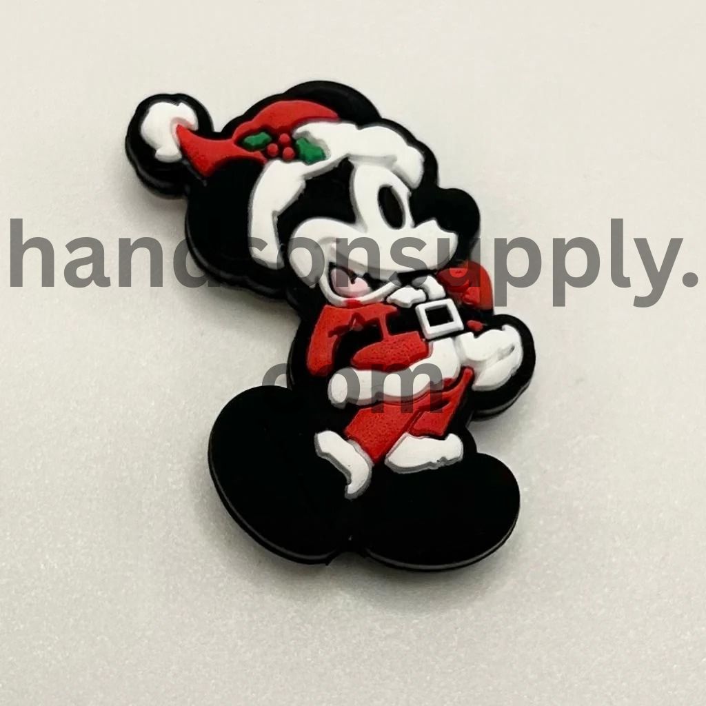 Santa Costume Cartoon Mouse Christmas Silicone Focal Beads (Ship out in Around 4-6 Days after Ordering)