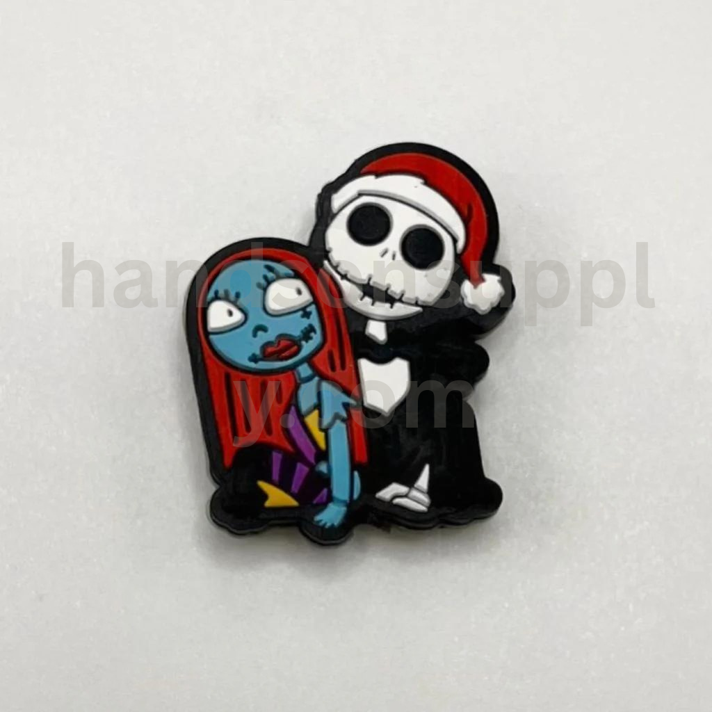 Sally and Jack in Christmas Festive Theme Silicone Focal Beads