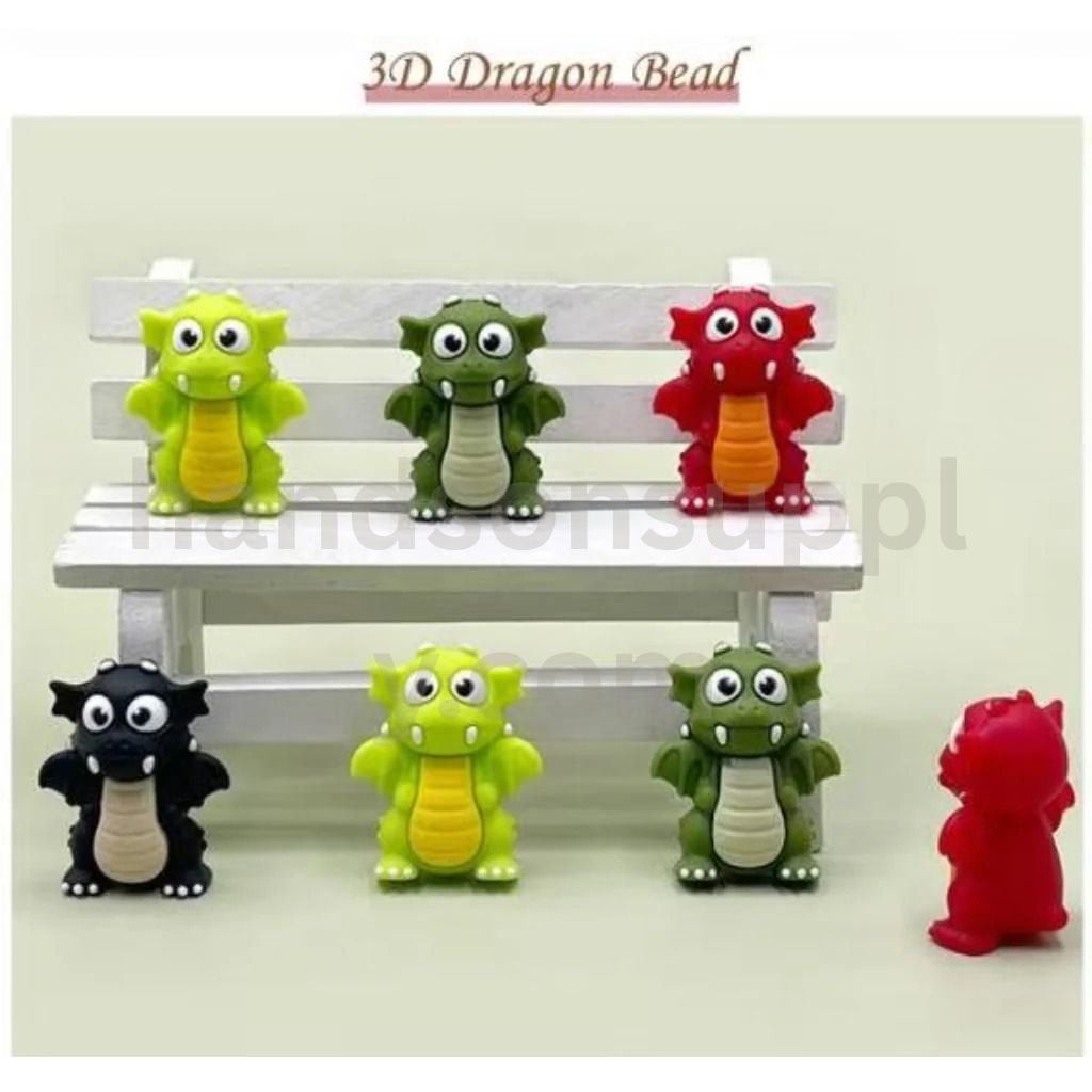 Multi-Color Cute 3D Dragons Monsters Silicone Focal Beads