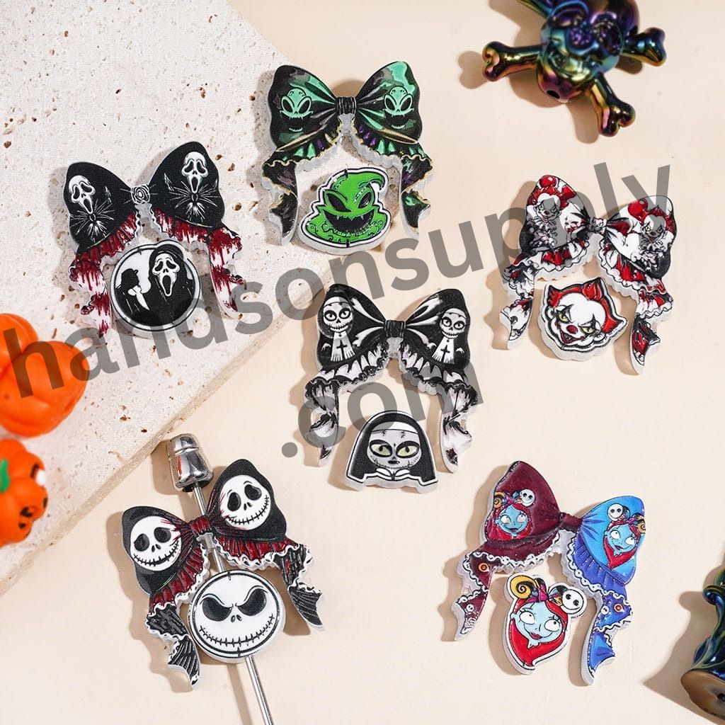 Halloween Horror Terrifying Character Series Acrylic Beads, Random Mix (Please Read Description)