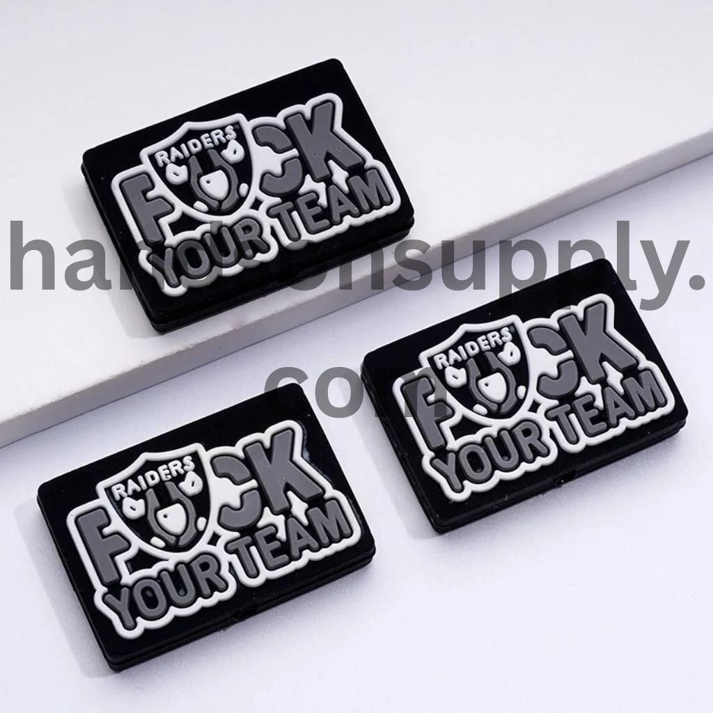 Your Team American Humor Las Vegas Hunters Football Silicone Focal Beads