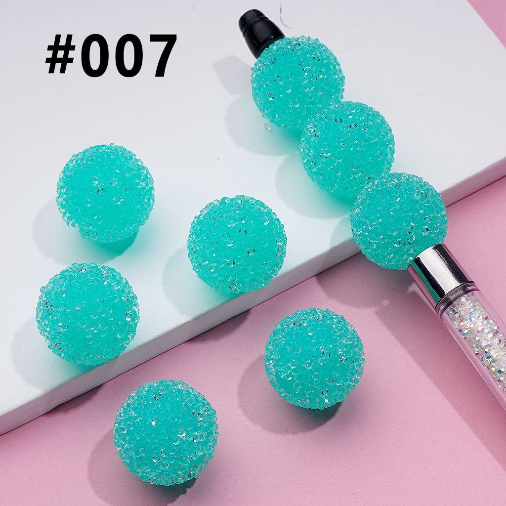 Clear Rhinestones Candy Hard Sugar Beads in Solid Colors Round 20mm