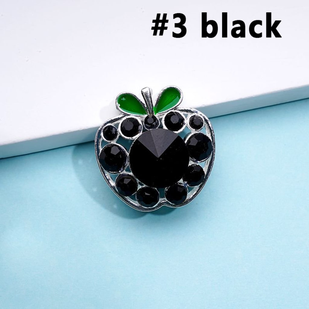 Silver Exquisite Fancy Alloy Apple with Colorful Rhinestones Beads, Around 25*25MM