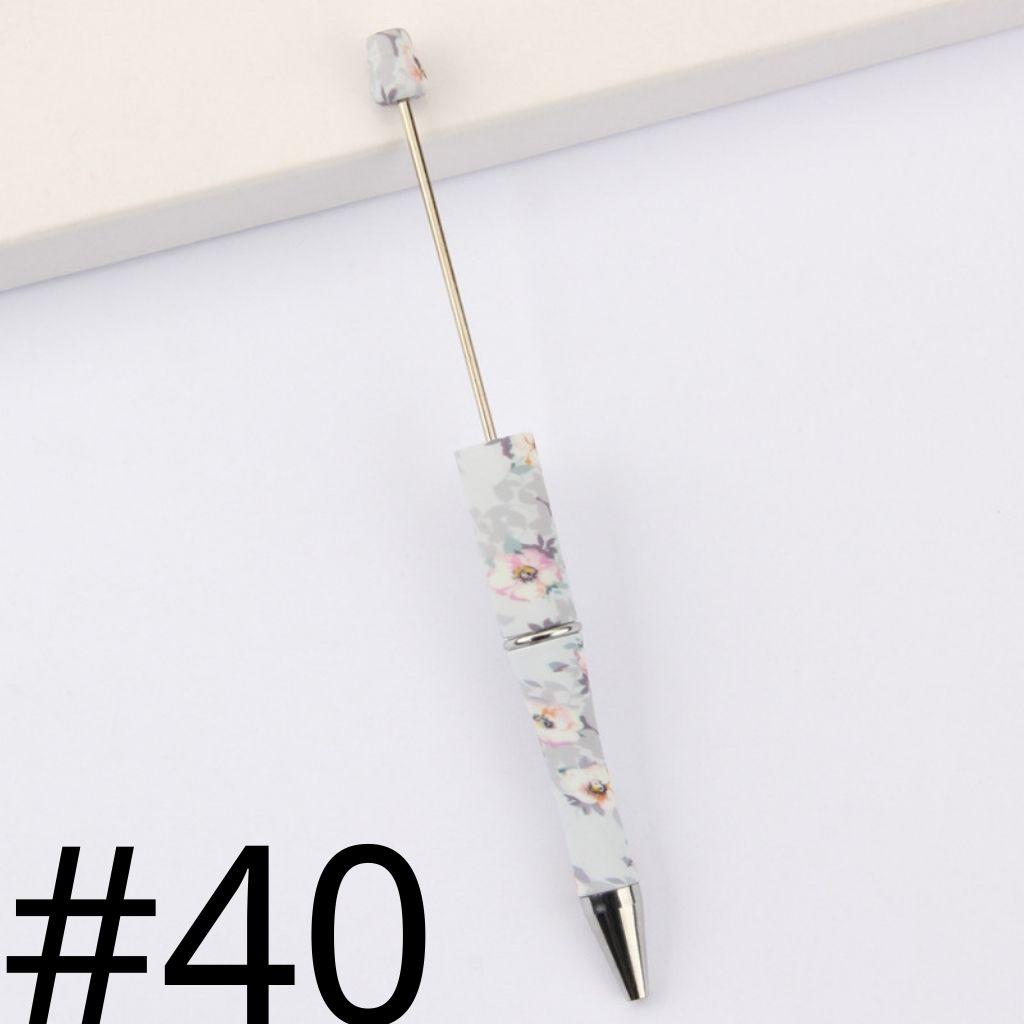 Flower Tree Gray and Pink Printed Beadable Pens Number 40