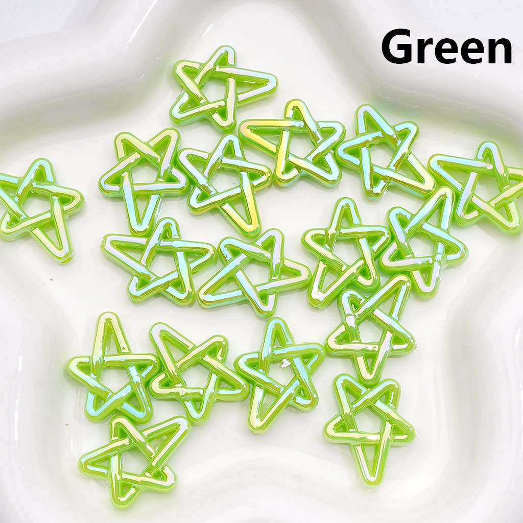UV Coated Acrylic Beads Shiny Five-Pointed Star Design Multi-Color 19×24MM (Single Color is available for 500pcs(Whole Bag))