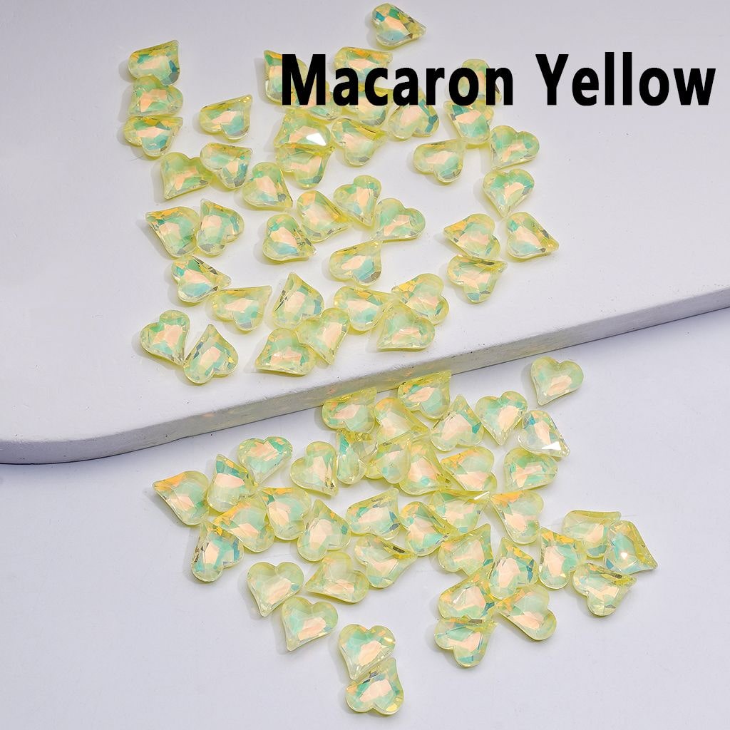 Mini Shiny Heart Charms for Jewelry Making Cute Design, 8*9MM