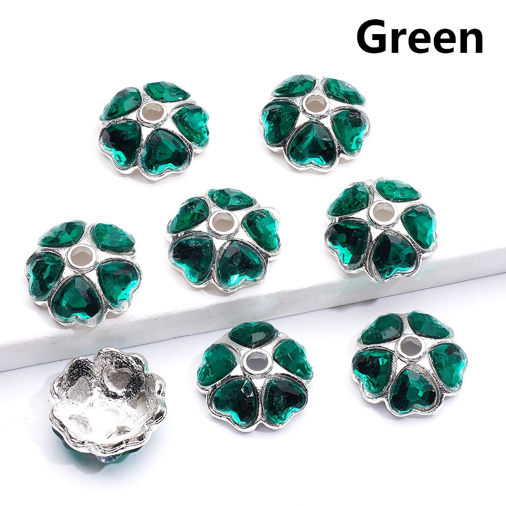 Metal Alloy Beads Cage Cap Heart Rhinestones Silver 16MM (Single Color is available for 100pcs(Whole Bag))