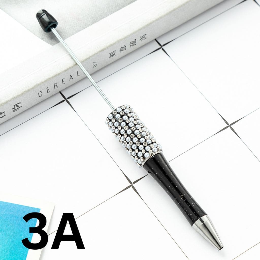 Beadable Pens with Rhinestones and Flatback Pearls in Elegant Solid Colors