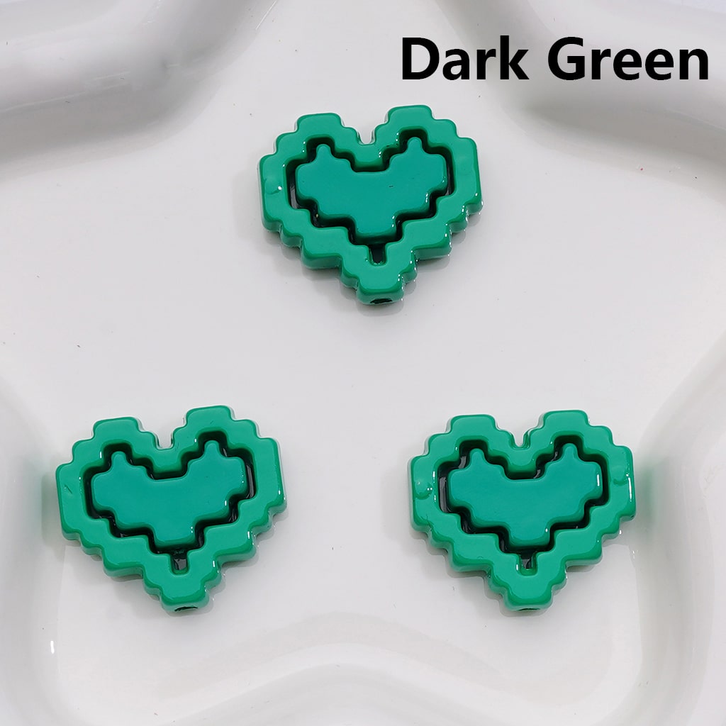Hearts & Hearts Frame Puzzle Set Acrylic Beads Cute 30*26MM (1pcs heart + 1pcs heart frame is 1 set, 20pcs is 10 sets, Single Color is available for 200 sets Whole bag)