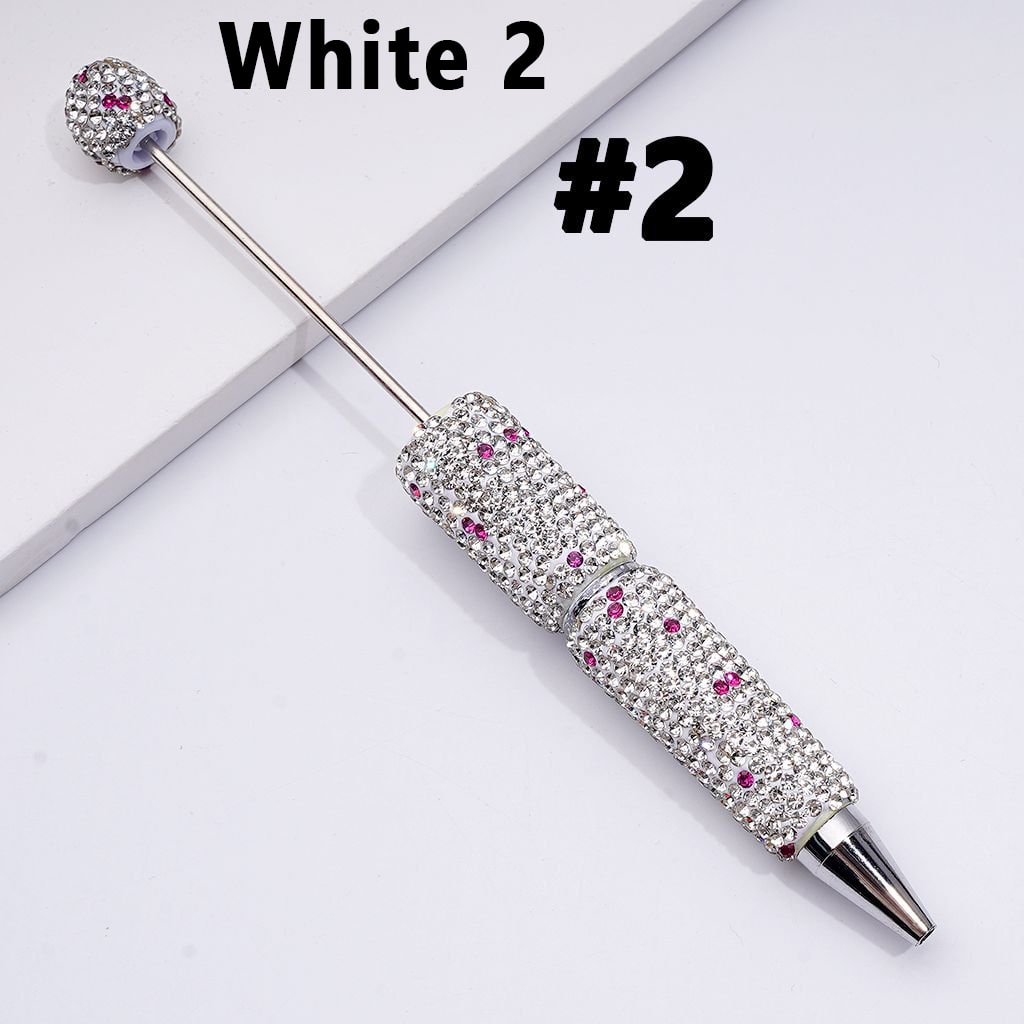 Beadable Clay Pens – Fully Wrapped in Multi-Color & AB Rhinestones for a Vibrant, Eye-Catching Design