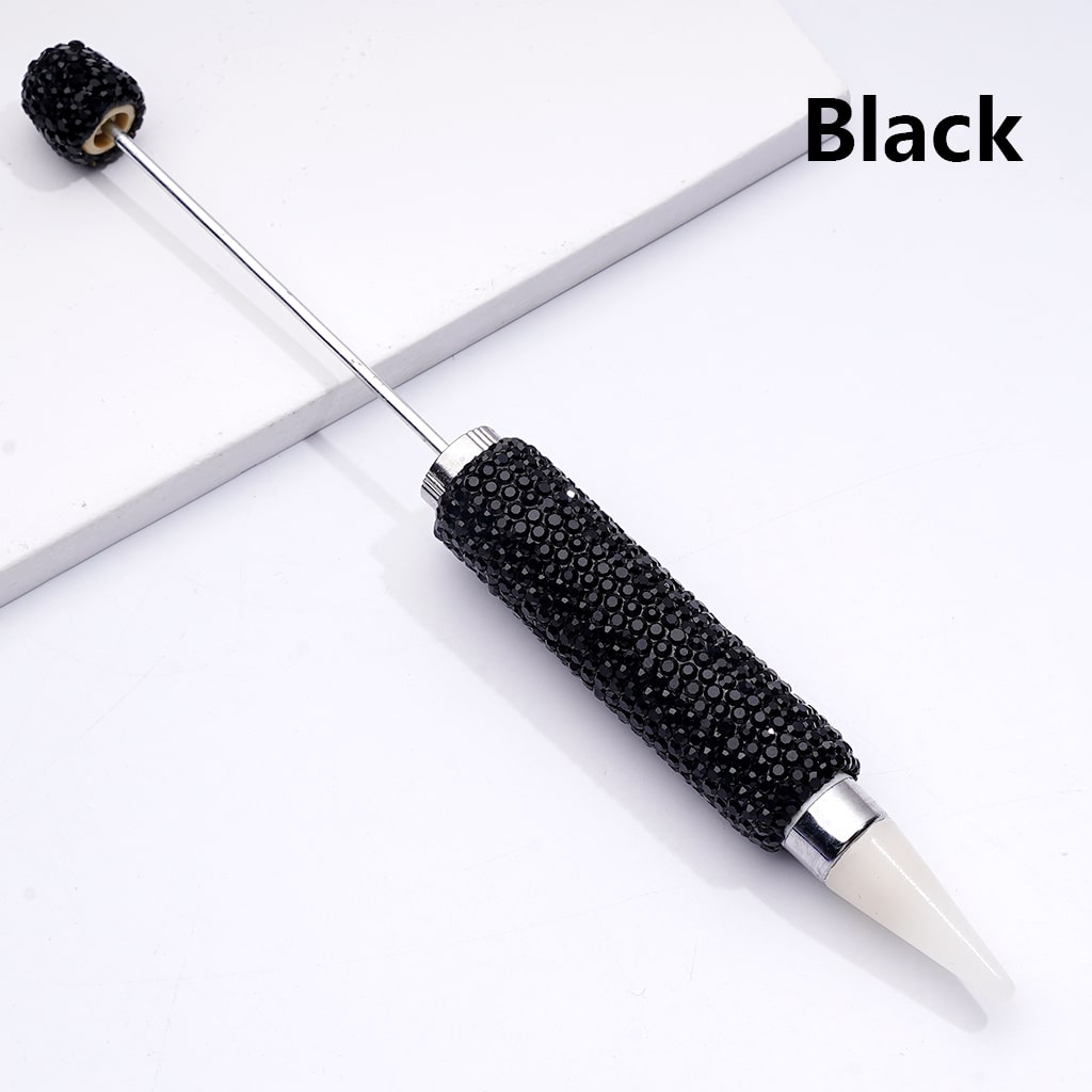 Beadable Clay Wax Picker Pen with Shiny Rhinestones Solid Color Dotting Tool for Rhinestones, Replaceable Wax Tip (Please Read Description)