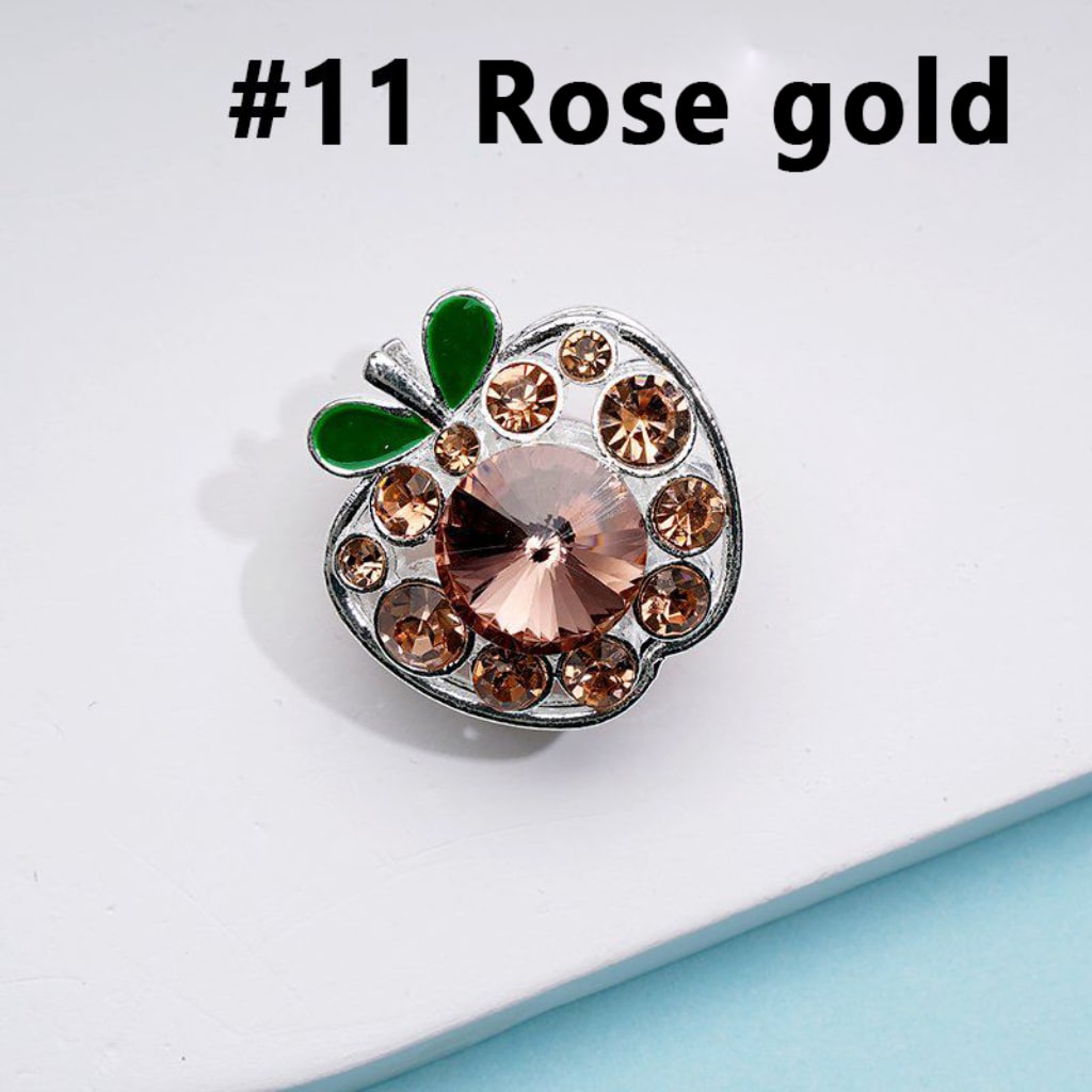 Silver Exquisite Fancy Alloy Apple with Colorful Rhinestones Beads, Around 25*25MM